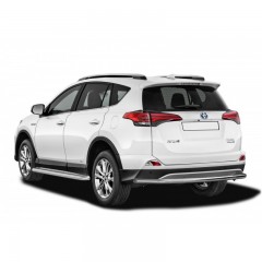 Защита порогов с алюминиевым листом (d63,5) для Toyota RAV4 рестайлинг, (2015-н.в.)(Окрашенное)