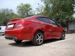 Диффузор заднего бампера var №2 (текстурный пластик) для Hyundai Solaris (2010-2013)